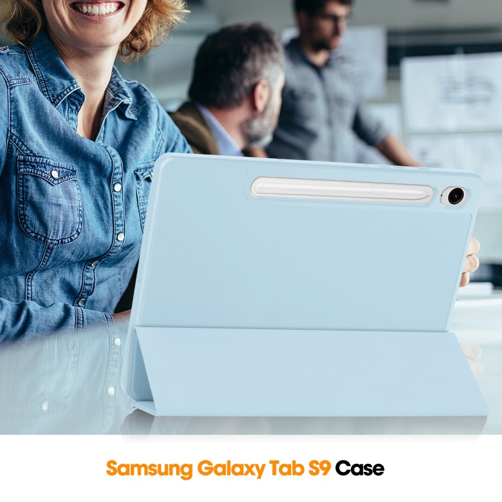 Case chytré zatváracie púzdro na Samsung Galaxy Tab S9 FE - svetlomodré