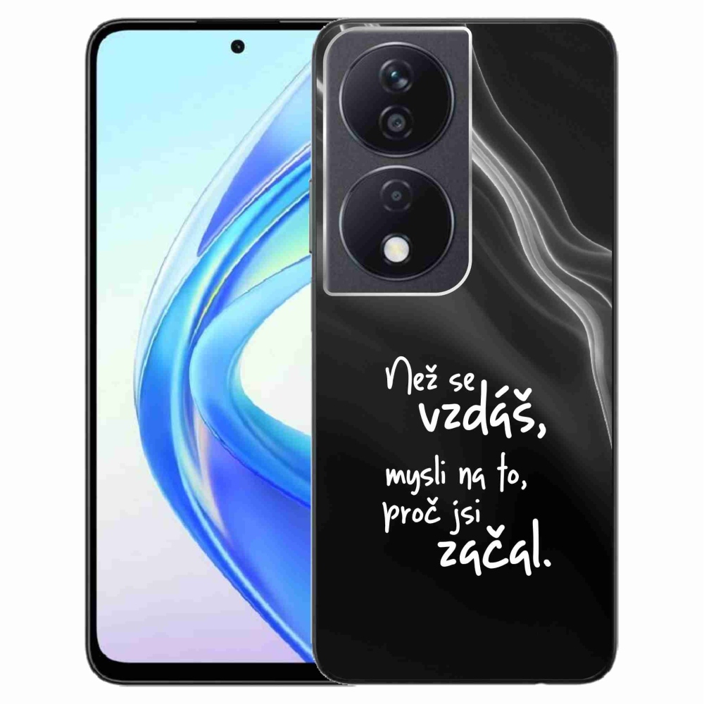 Gélový kryt mmCase na Honor X7b/Honor 90 Smart - citát 2 čierne pozadie