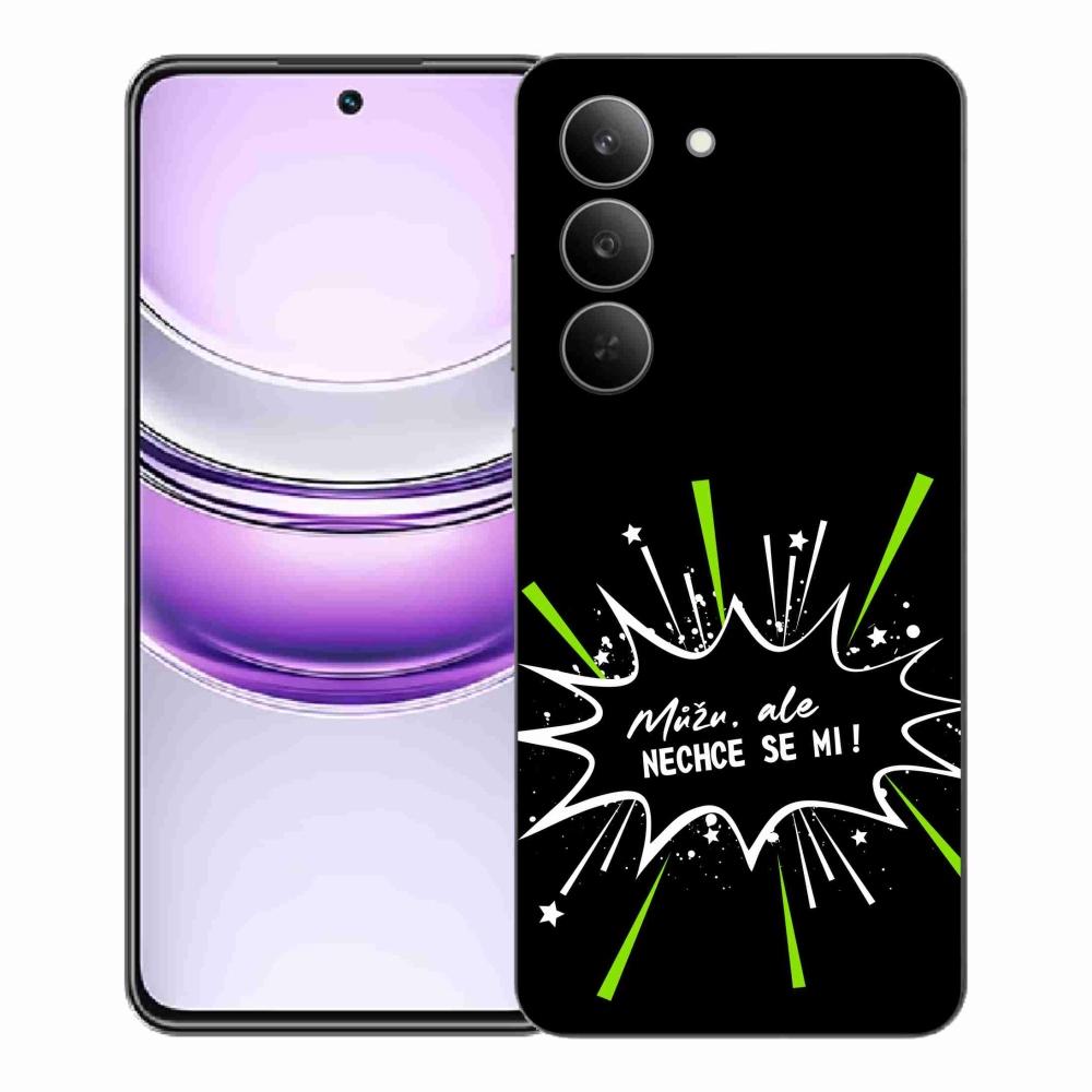 Gélový kryt mmCase na Realme 14x 5G - vtipný text 11 čierne pozadie