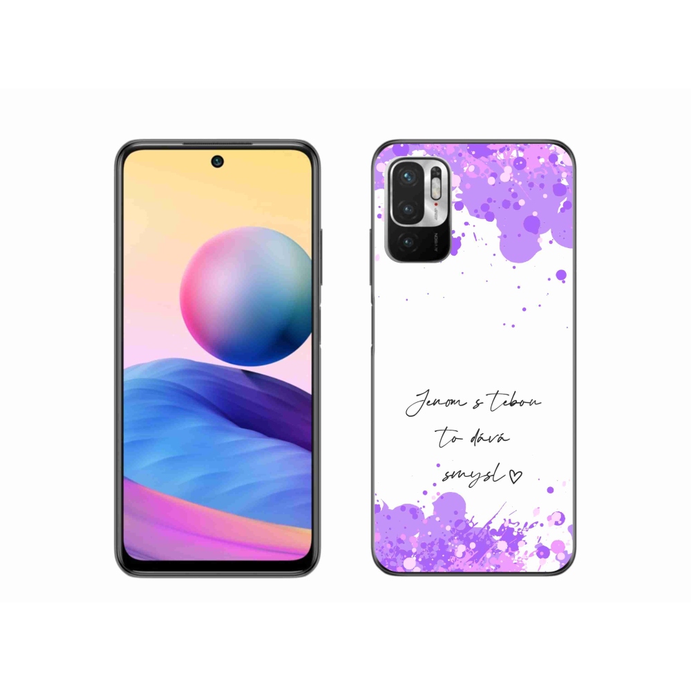 Gélový kryt mmCase na Xiaomi Redmi Note 10 5G - zamilovaný text biele pozadie