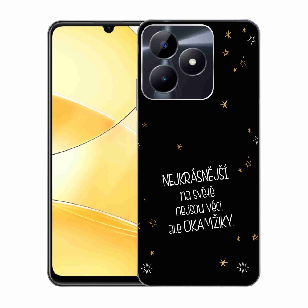Gélový kryt mmCase na Realme C51/C53 - citát 4 čierne pozadie