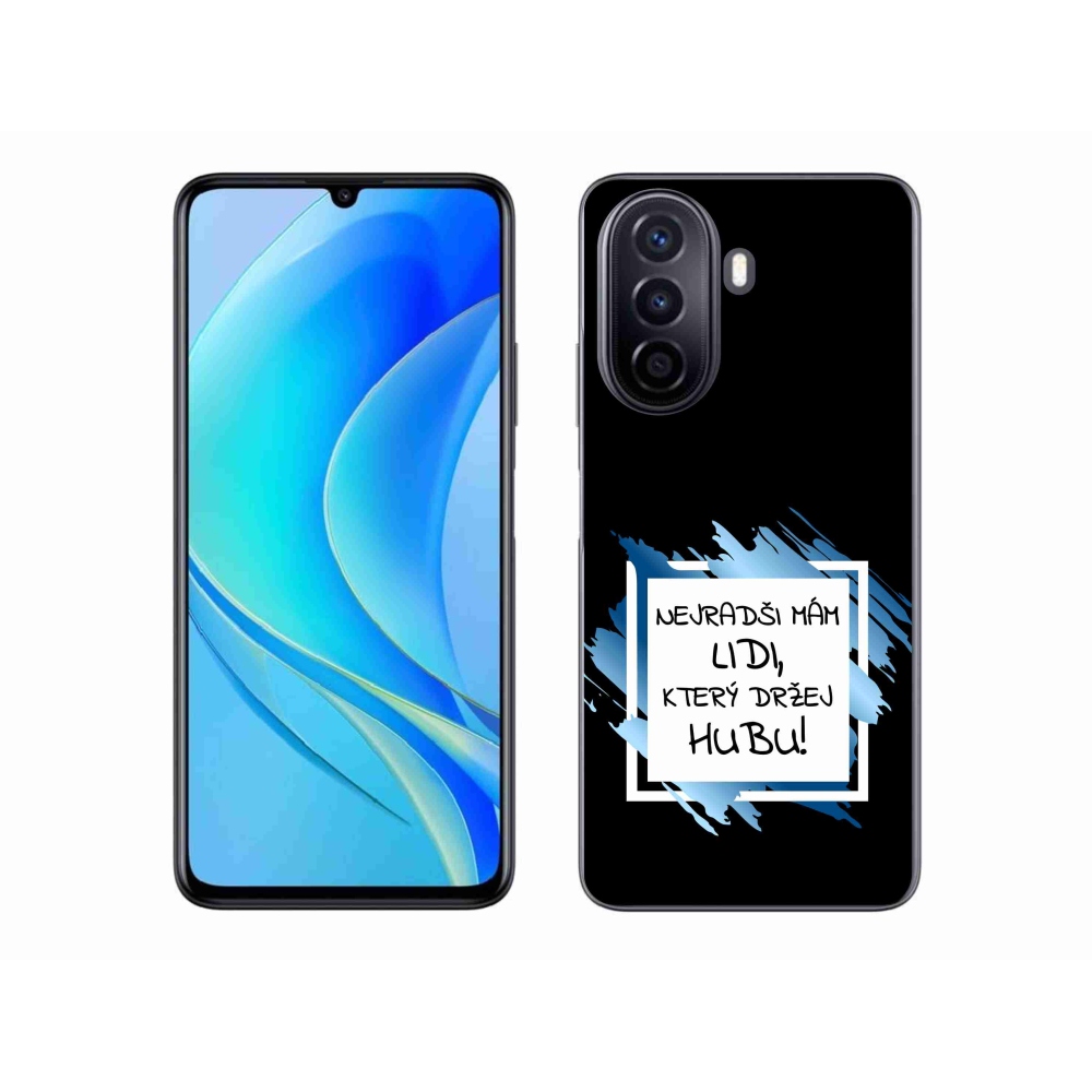 Gélový kryt mmCase na Huawei Nova Y70 - vtipný text 7 bieločierne pozadie