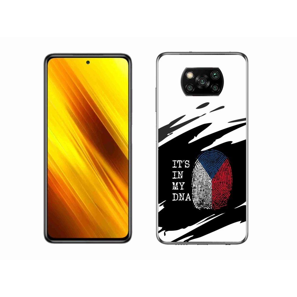 Gélový kryt mmCase na Xiaomi Poco X3 - vlajka odtlačok prsta čiernobiele pozadie