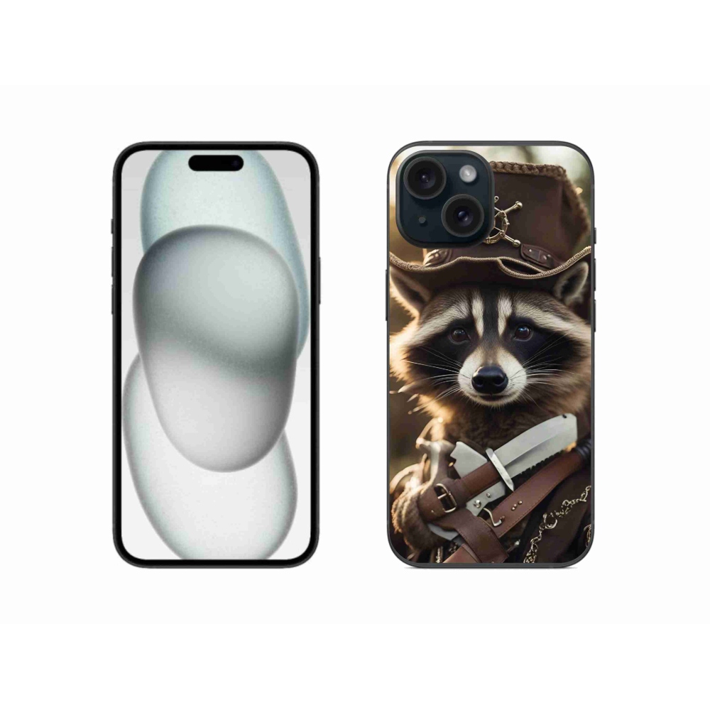 Gélový kryt mmCase na iPhone 15 - mýval v uniforme