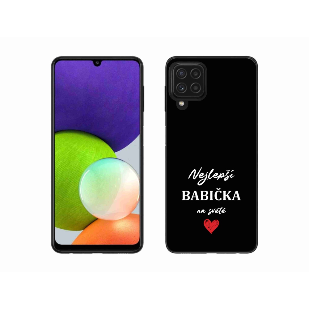 Gélový kryt mmCase na Samsung Galaxy A22 4G - najlepšia babička 1 čierne pozadie
