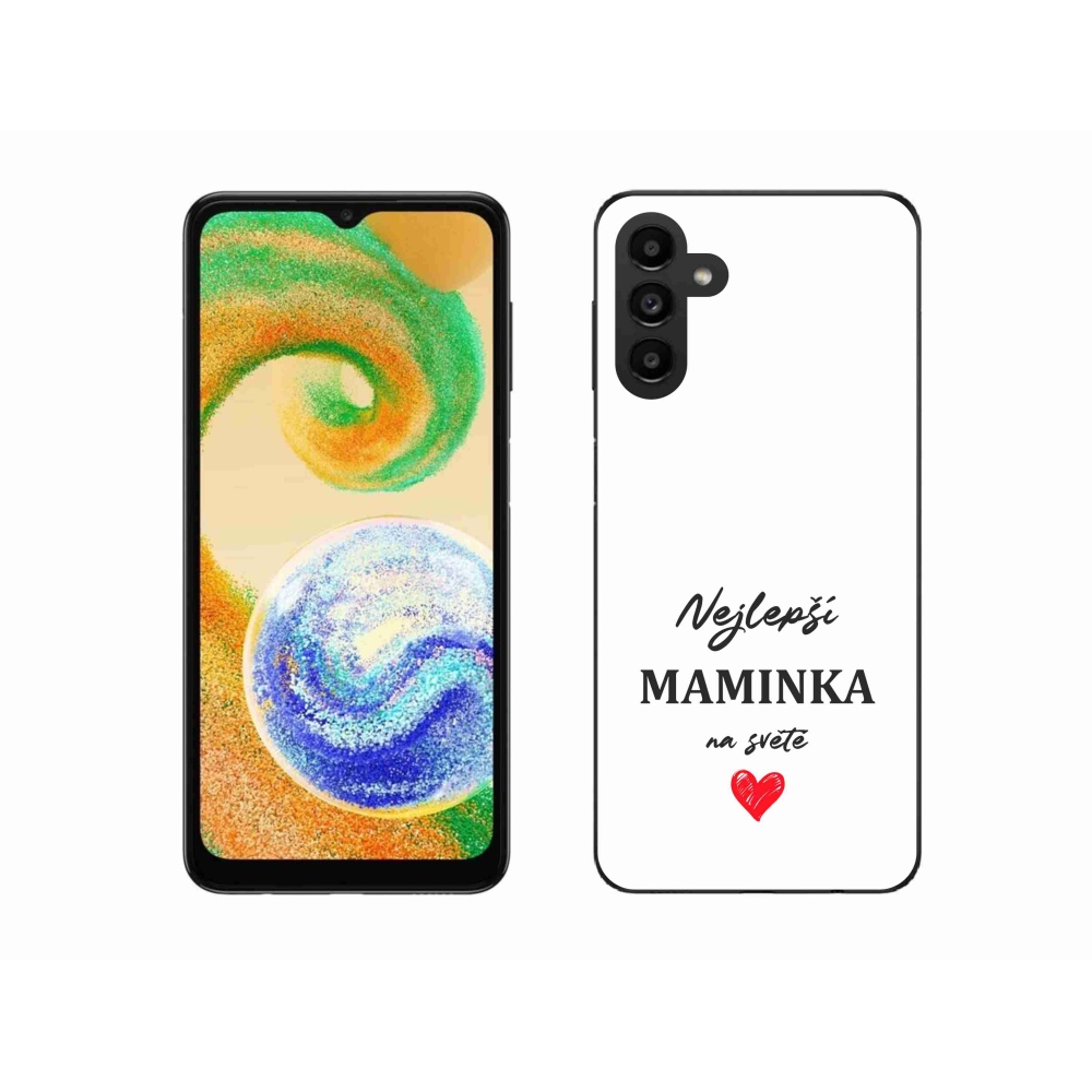 Gélový kryt mmCase na Samsung Galaxy A04s (164.7x76.7x9.1mm) - najlepšia mamička 1 biele pozadie