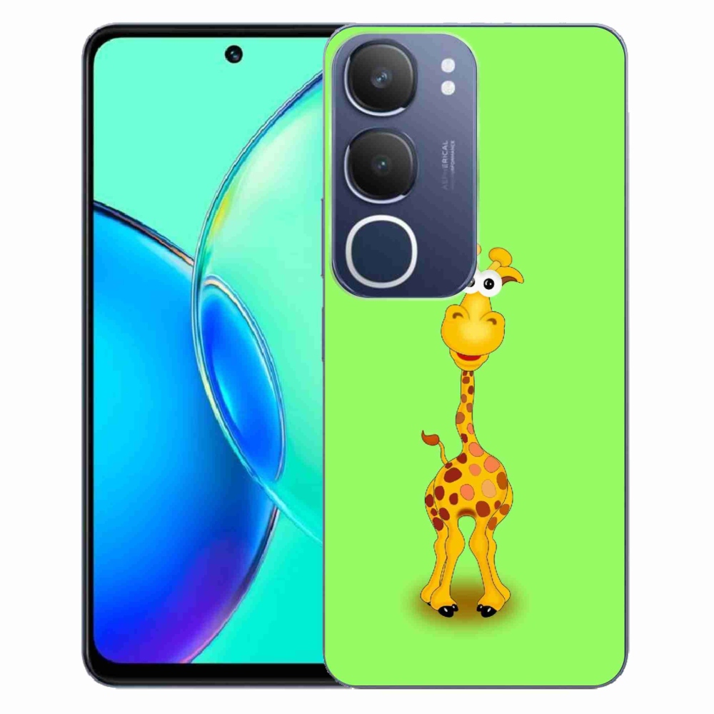 Gélový kryt mmCase na Vivo Y19s - kreslená žirafa