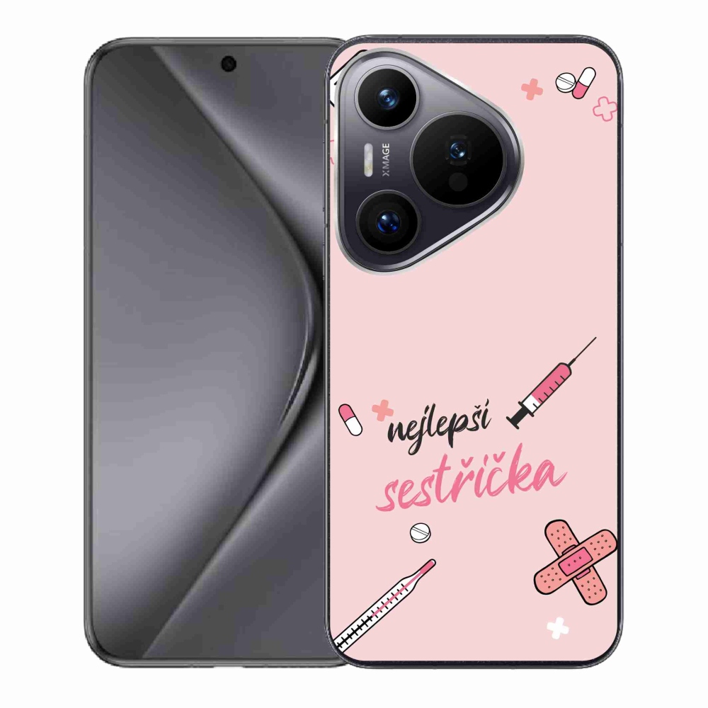 Gélový kryt mmCase na Huawei Pura 70 - najlepšia sestrička ružové pozadie