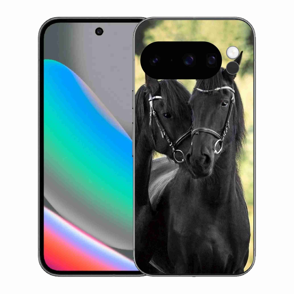 Gélový kryt mmCase na Google Pixel 10 Pro - dva čierne kone