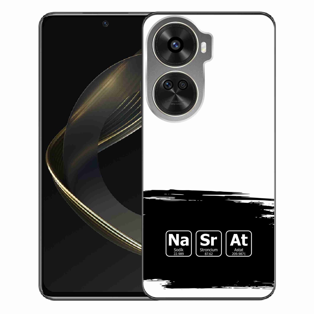 Gélový kryt mmCase na Huawei Nova 12 SE - chemické prvky čiernobiele pozadie