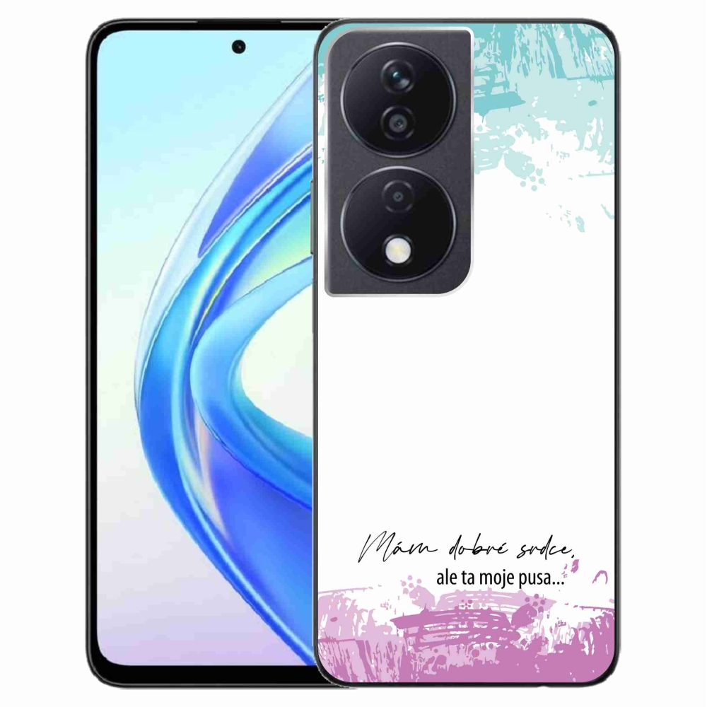 Gélový kryt mmCase na Honor X7b/Honor 90 Smart - vtipný text 3 biele pozadie