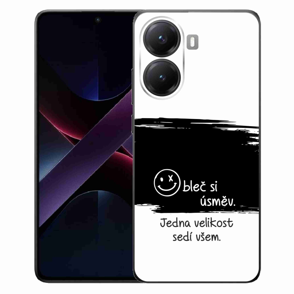 Gélový kryt mmCase na Xiaomi Poco X7 Pro 5G - vtipný text 8 čiernobiele pozadie