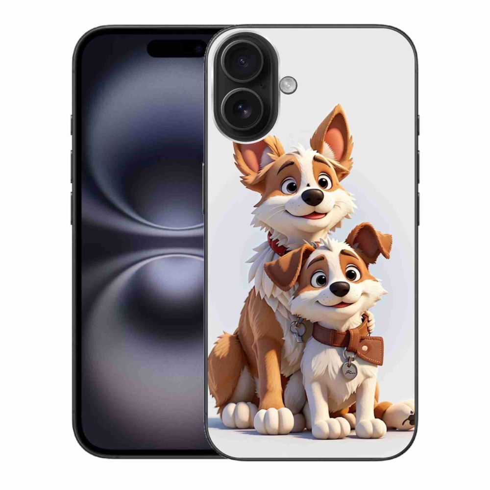 Gélový kryt mmCase na iPhone 16 Plus - kreslenie psy