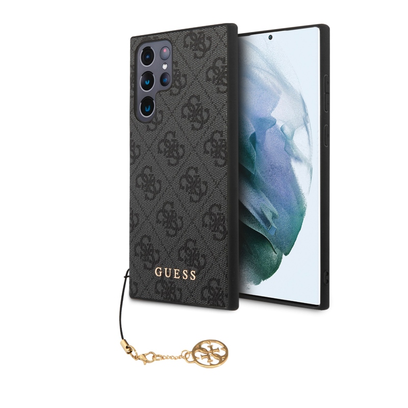 Guess 4G Charm Zadný Kryt pre Samsung Galaxy S24 Ultra Grey