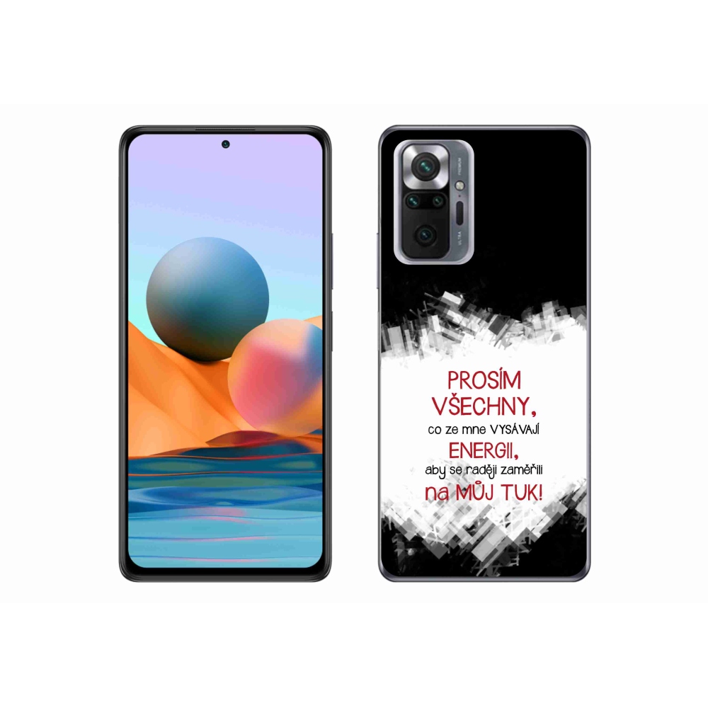 Gélový kryt mmCase na Xiaomi Redmi Note 10 Pro - vtipný text 1 červený