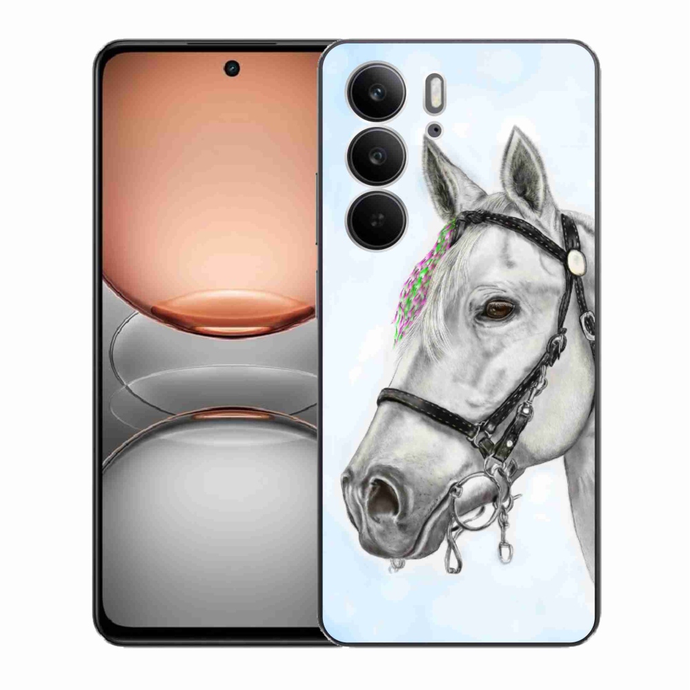 Gélový kryt mmCase na Realme C75 - biely kôň 1