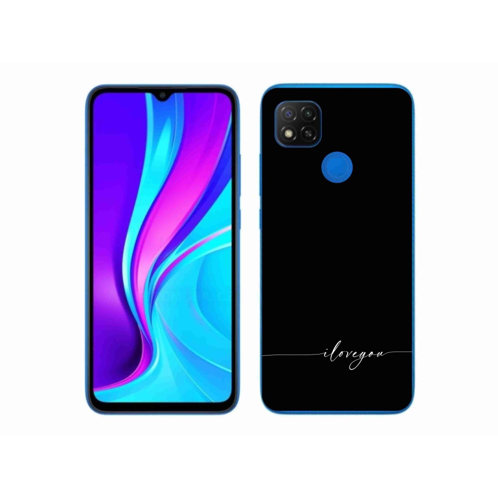 Gélový kryt mmCase na Xiaomi Redmi 9C - I love you čierne pozadie