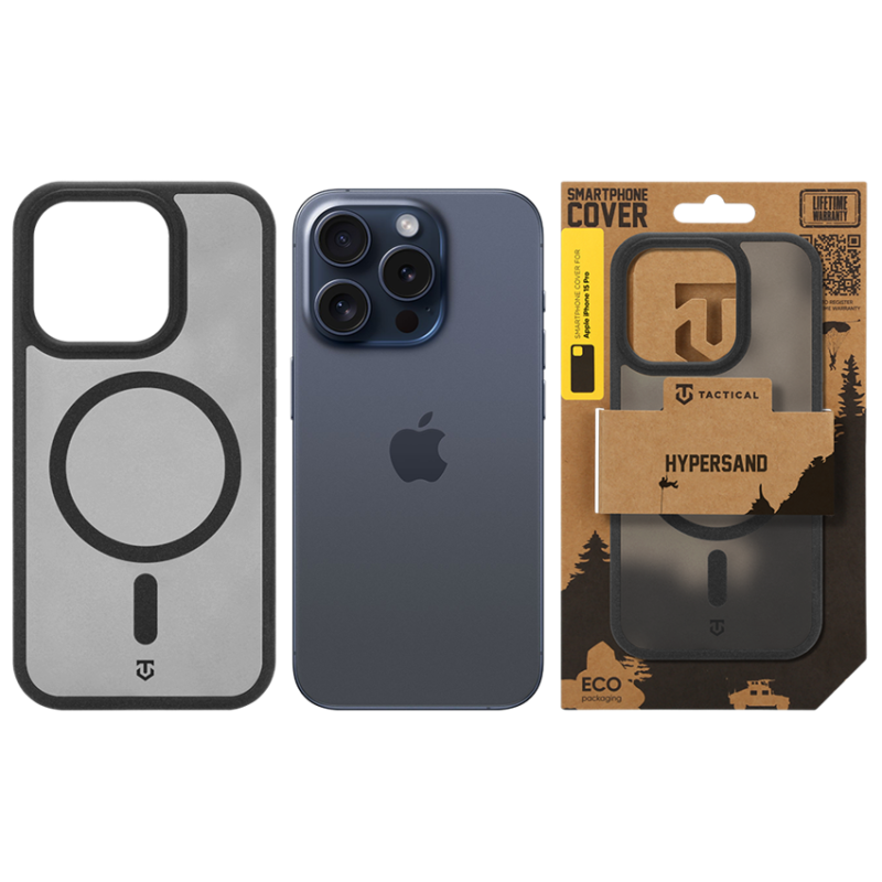 Tactical MagForce Hypersand puzdro pre Apple iPhone 15 Pro Asphalt