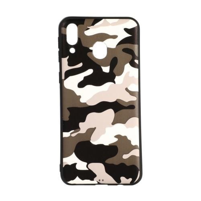 Camouflage gélový obal na mobil Samsung Galaxy M20 - biela