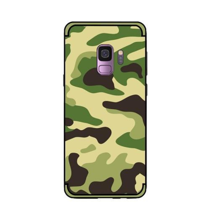 Camouflage hybridný odolný obal na Samsung Galaxy S9 - svetlozelený