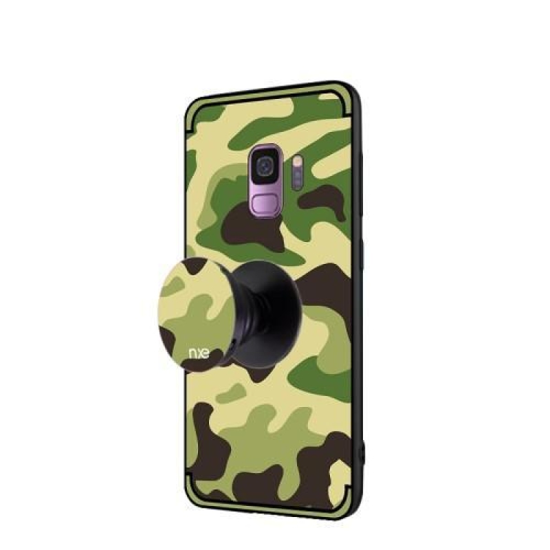 Camouflage hybridný odolný obal na Samsung Galaxy S9 - svetlozelený