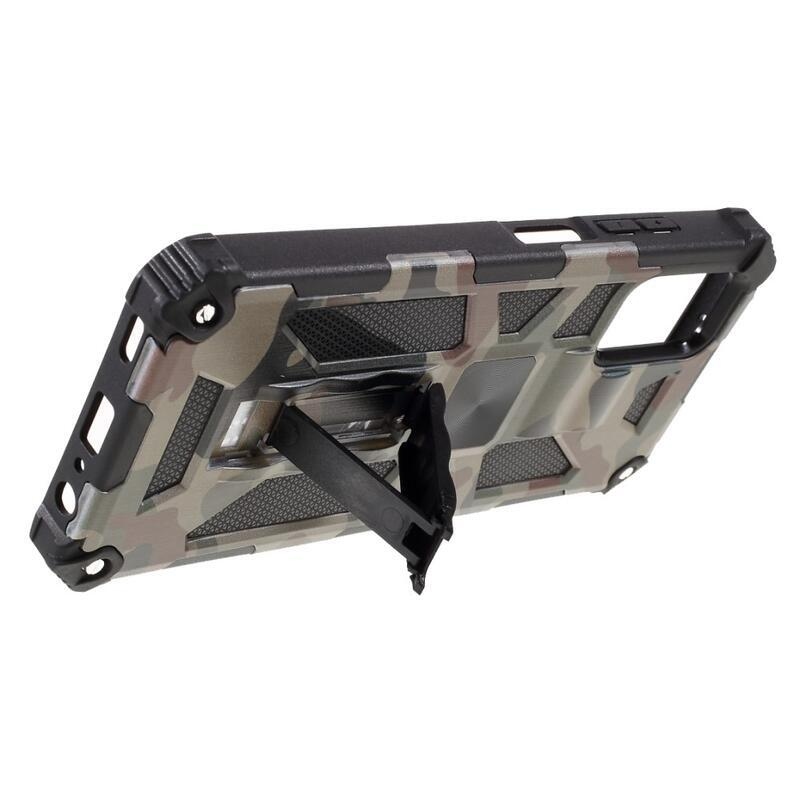 Camouflage odolný hybridný kryt na mobil Samsung Galaxy A03s (166.6 x 75.9 x 9.1mm) - armádny zelená