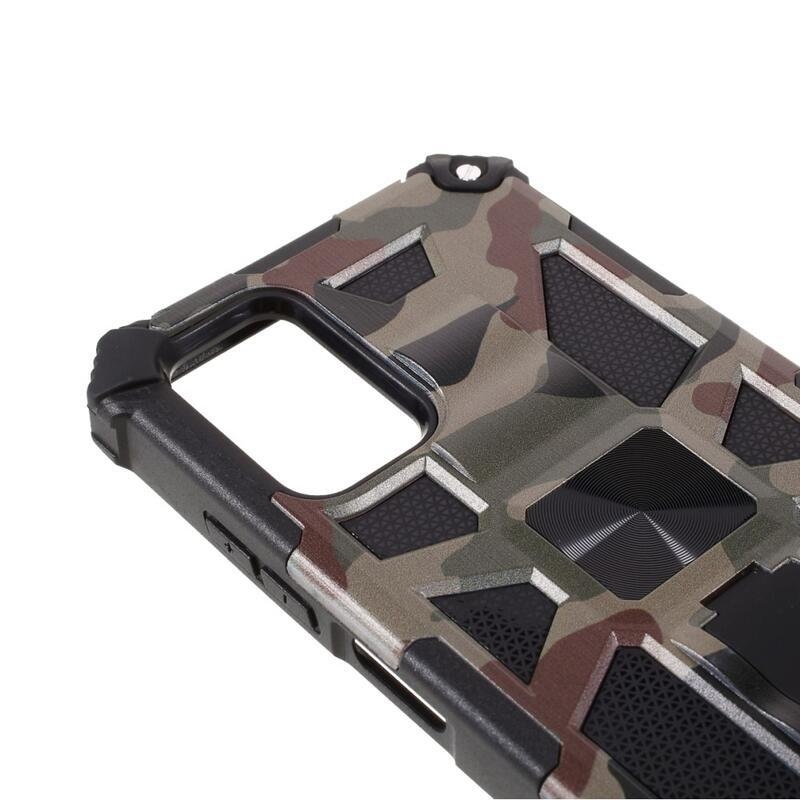 Camouflage odolný hybridný kryt na mobil Samsung Galaxy A03s (166.6 x 75.9 x 9.1mm) - armádny zelená