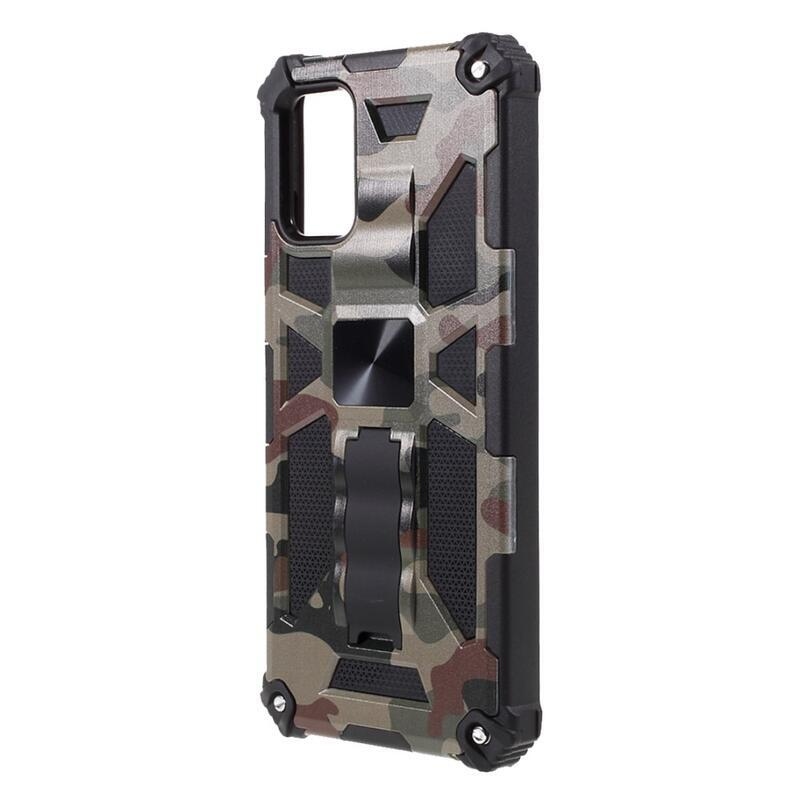 Camouflage odolný hybridný kryt na mobil Samsung Galaxy A03s (166.6 x 75.9 x 9.1mm) - armádny zelená