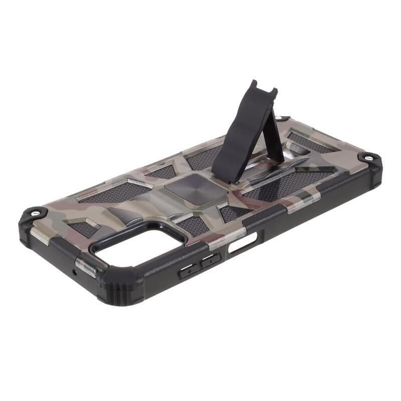 Camouflage odolný hybridný kryt na mobil Samsung Galaxy A03s (166.6 x 75.9 x 9.1mm) - armádny zelená