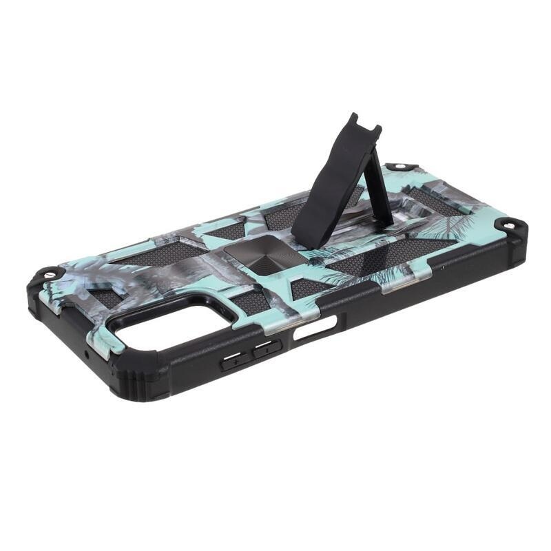 Camouflage odolný hybridný kryt na mobil Samsung Galaxy A03s (166.6 x 75.9 x 9.1mm) - mätovo zelená