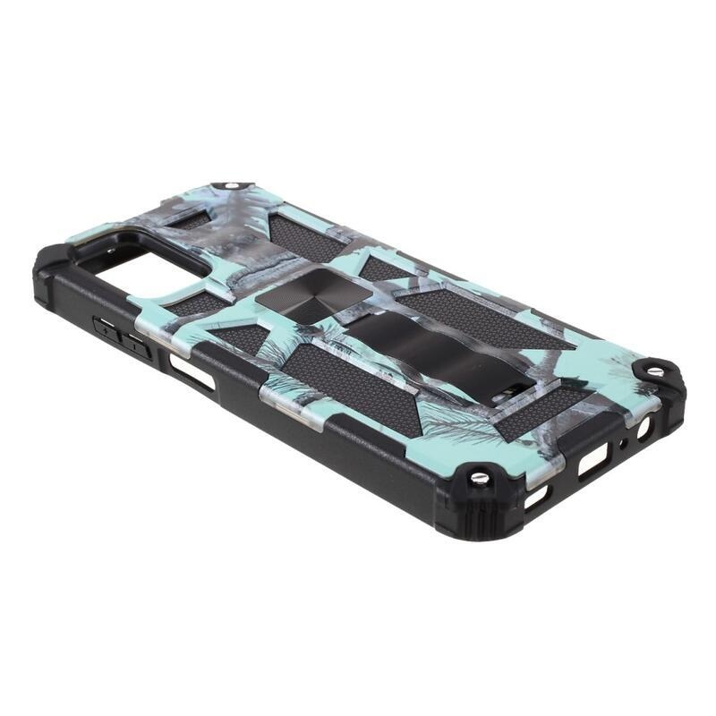 Camouflage odolný hybridný kryt na mobil Samsung Galaxy A03s (166.6 x 75.9 x 9.1mm) - mätovo zelená