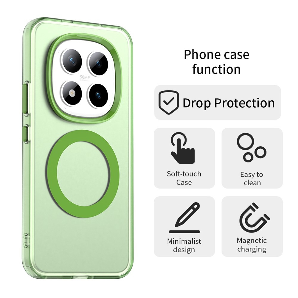 Candy gélový obal s MagSafe pre Xiaomi Redmi Note 15 Pro+ 5G - zelený