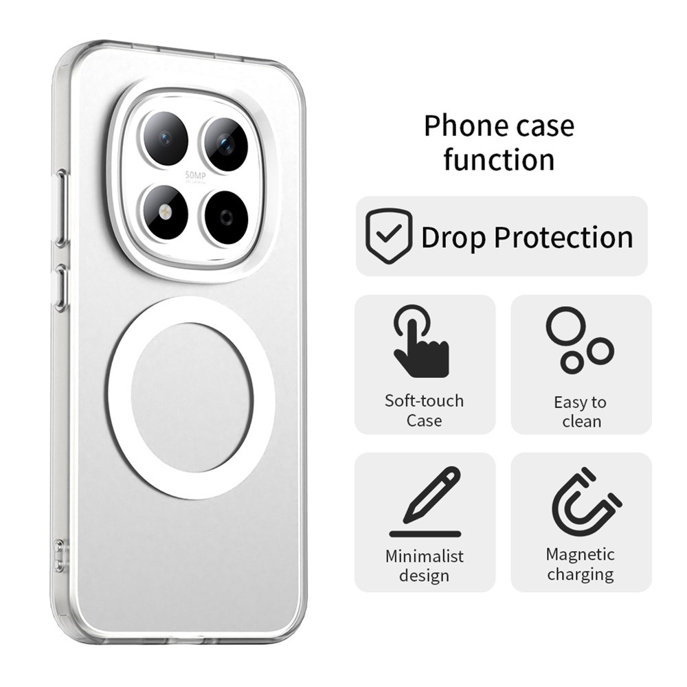 Candy gélový obal s MagSafe na Xiaomi Redmi Note 15 Pro 5G - biely