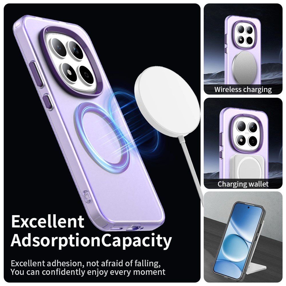 Candy gélový obal s MagSafe na Xiaomi Redmi Note 15 Pro 5G - fialový