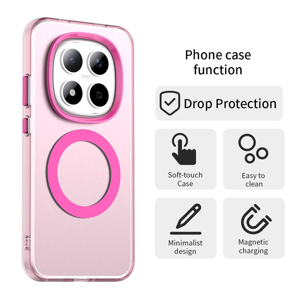 Candy gélový obal s MagSafe na Xiaomi Redmi Note 15 Pro 5G - ružový