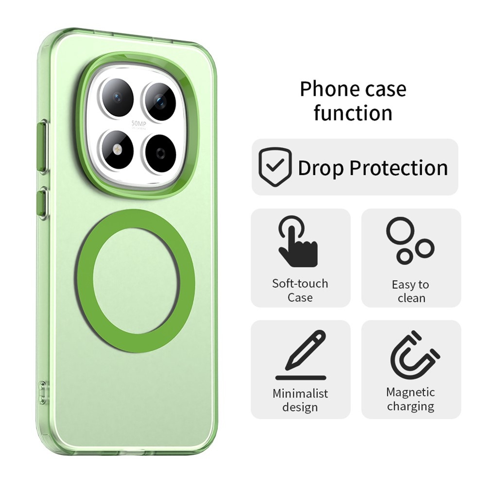 Candy gélový obal s MagSafe na Xiaomi Redmi Note 15 Pro 5G - zelený