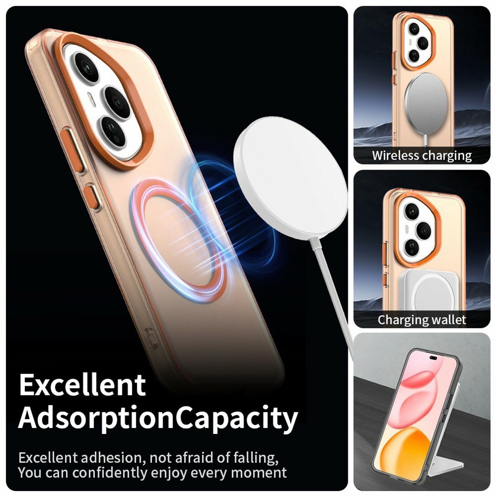 Candy gélový obal s MagSafe pre Honor 400 Pro - oranžový