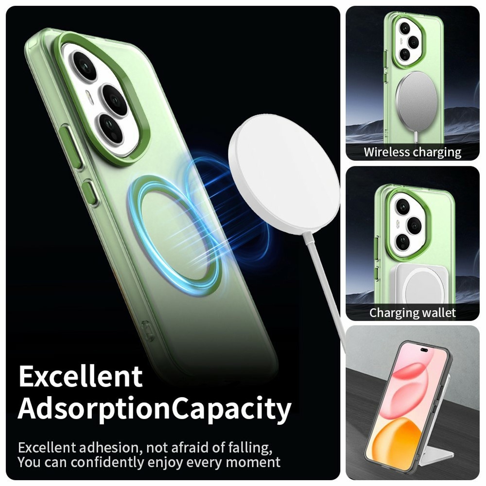 Candy gélový obal s MagSafe pre Honor 400 Pro - zelený