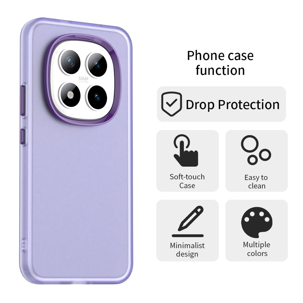 Candys matný gélový obal na Xiaomi Redmi Note 15 Pro 5G - fialový