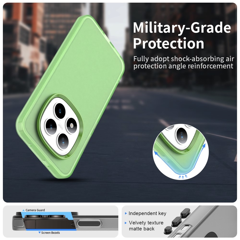 Candys matný gélový obal na Xiaomi Redmi Note 15 Pro 5G - zelený