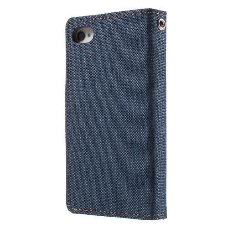 Canvas PU kožené / textilné puzdro na iPhone 4s a 4 - jeans