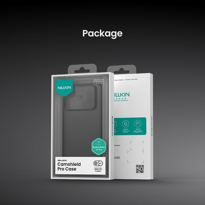 Nillkin CamShield PRO zadný kryt pre Xiaomi Redmi Note 17 Pro 5G, priehľadný čierny