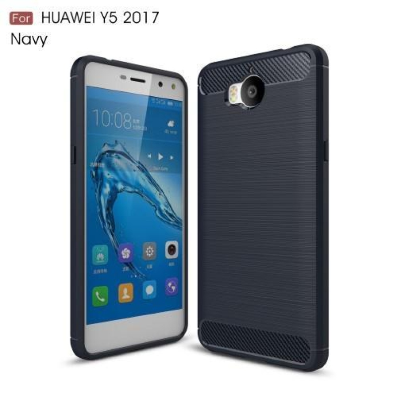 Carbo odolný obal pre mobil Huawei Y6 (2017) - tmavomodrý