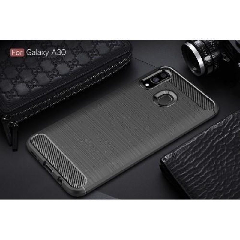 Carbon gélový obal na mobil Samsung Galaxy A30 / A20 - čierny