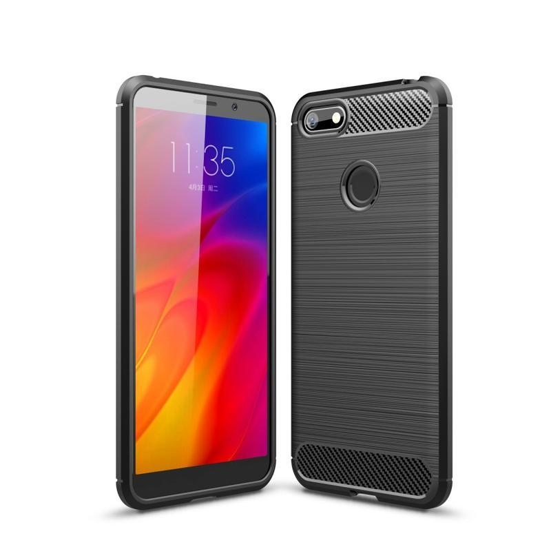 Carbon odolný gélový kryt pre mobil Motorola Moto E6 Play - čierny