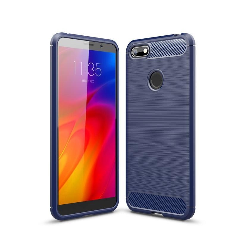 Carbon odolný gélový kryt pre mobil Motorola Moto E6 Play - modrý