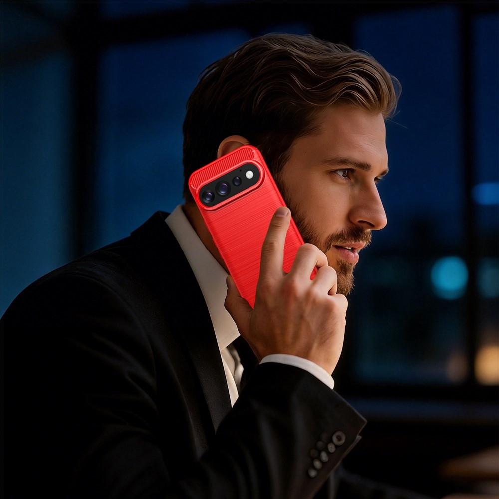 Carbon odolný gélový obal na Google Pixel 11 Pro/11 - červený