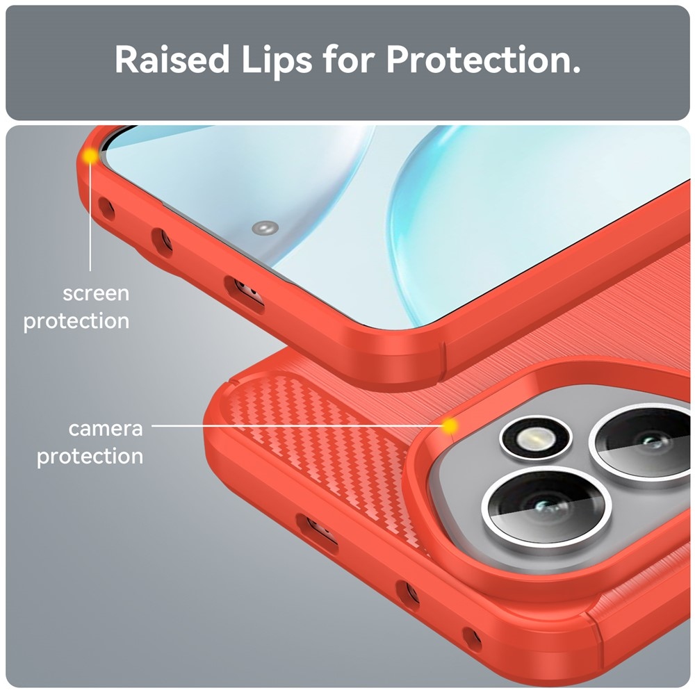 Carbon odolný gélový obal na Honor 400 - červený