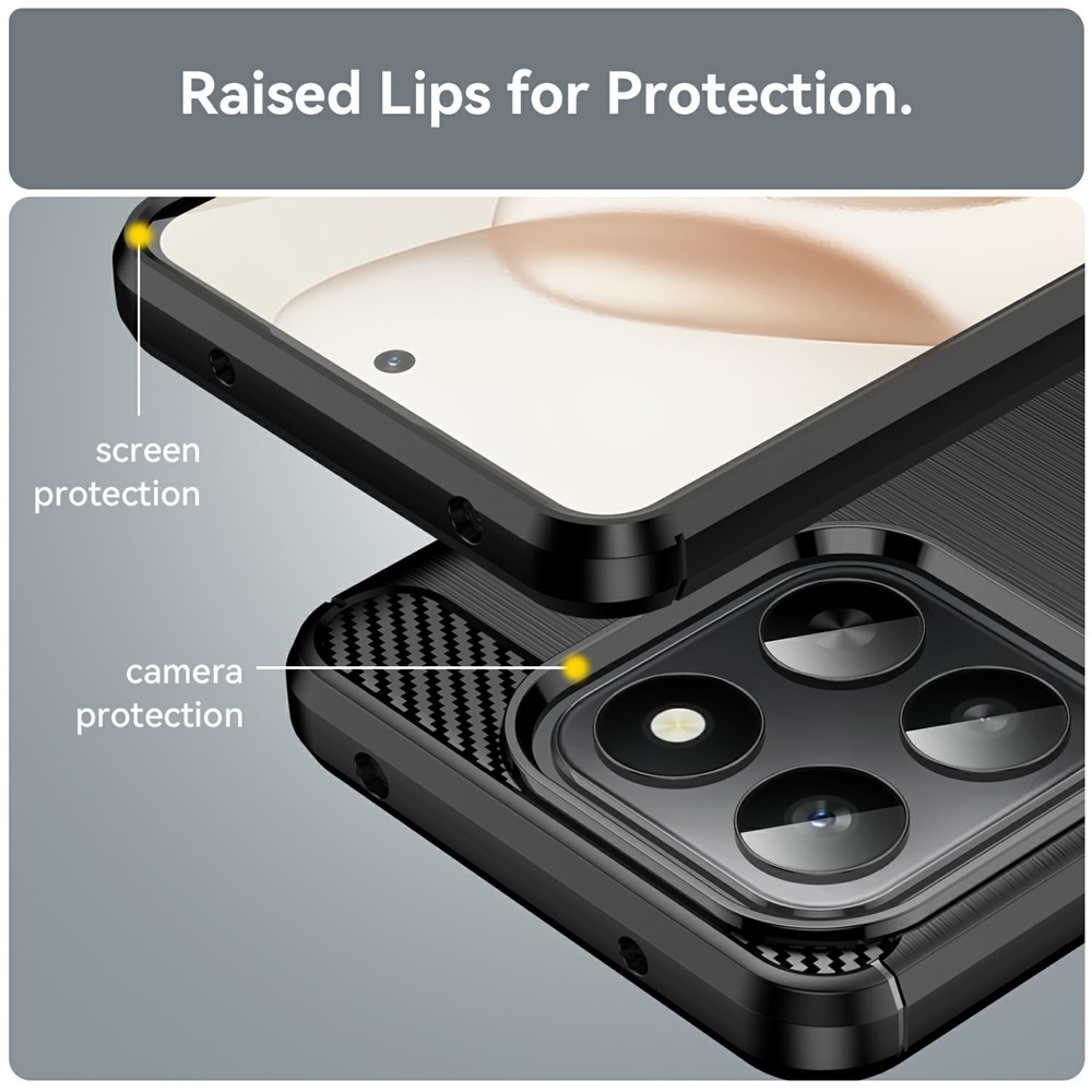 Carbon odolný gélový obal na Honor 400 Smart 5G/4G/Honor X7d - čierny