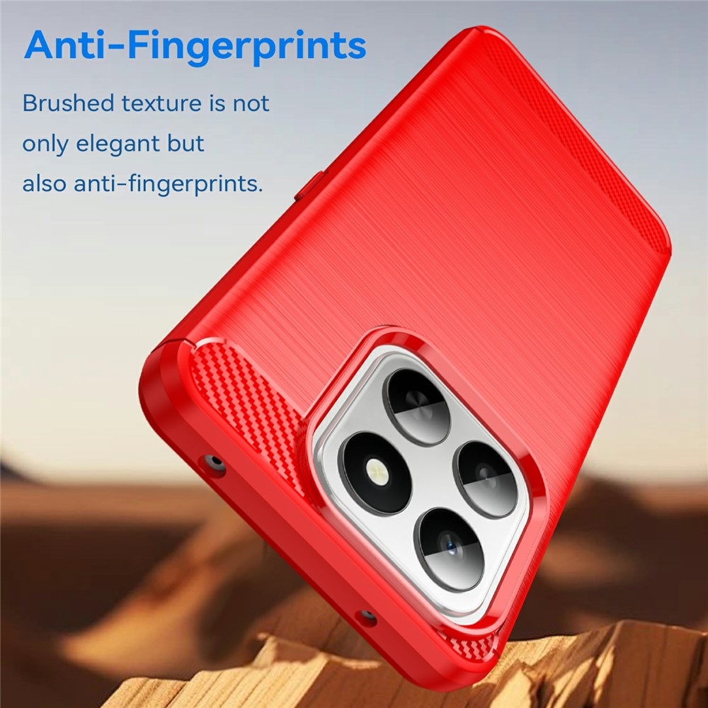 Carbon odolný gélový obal na Honor 400 Smart 5G/4G/Honor X7d - červený